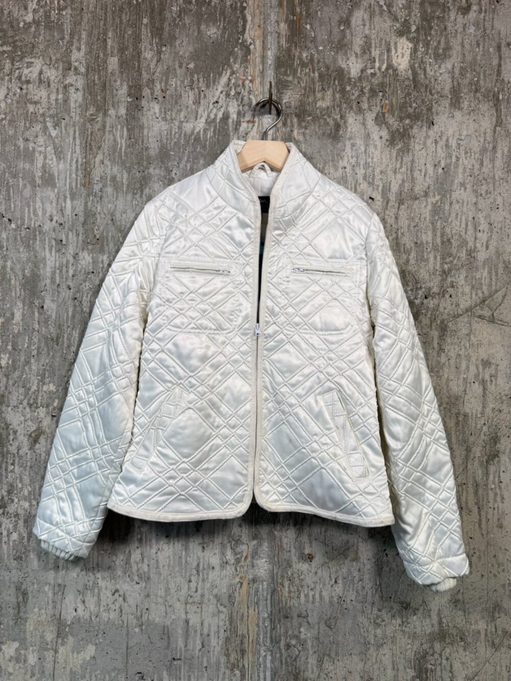 MONTANACO Women's Full Zip Quilted Jacket Size S in White